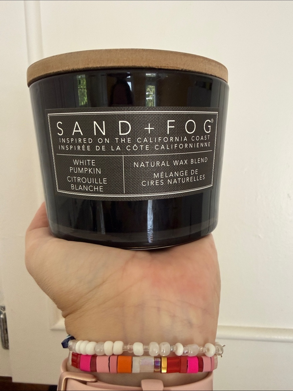 Sand + Fog White Pumpkin Scented Candle - Black Jar